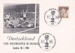 Germany 1966 Card; Football Fussball Calcio Soccer: Fifa World Cup England: Jules Rimet Cup Germany Vizeweltmeister Team - 1966 – Angleterre