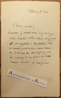 ● L.A.S Alfred MEZIERES écrivain Académicien - à Louise Fould-Halphen - Né à Réhon - Billet Lettre Autographe - Schrijvers