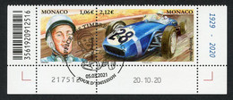 MONACO (2021) Pilotes Mythiques, Formula Formule 1, Stirling Moss (1929-2020), Vanwall, Grand Prix - Coin Daté - Used Stamps