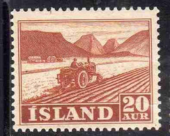 ISLANDA ICELAND ISLANDE 1950 1954 TRACTOR PLOWING 20a MNH - Neufs