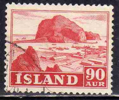 ISLANDA ICELAND ISLANDE 1950 1954 VESTMANNAEYJAR HARBOR 90a USED USATO OBLITERE' - Usados