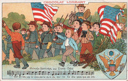 CPA Chocolat Lombart - Hymne National Des Etats Unis - Carte Publicité - Werbepostkarten