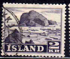 ISLANDA ICELAND ISLANDE 1950 1954 VESTMANNAEYJAR HARBOR 2k USED USATO OBLITERE' - Gebraucht