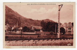 CPSM Saléchan Près De Mauléon Barousse 65 Hautes Pyrénées Illustrées Les Deux églises Et Villa Baron Azaïs éd Rives - Mauleon Barousse