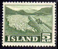 ISLANDA ICELAND ISLANDE 1950 1954 FLOCK OF SHEEP 5k MNH - Neufs