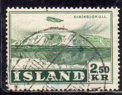 ISLANDA ICELAND ISLANDE 1952 AIR POST MAIL AIRMAL POSTA AEREA VIEWS EIRIKSJOKULL 2.50k USED USATO OBLITERE' - Luftpost