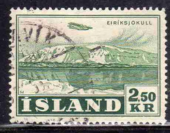 ISLANDA ICELAND ISLANDE 1952 AIR POST MAIL AIRMAL POSTA AEREA VIEWS EIRIKSJOKULL 2.50k USED USATO OBLITERE' - Airmail