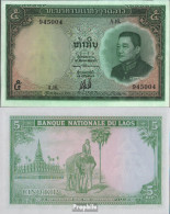 Laos Pick-Nr: 9b Bankfrisch 1962 5 Kip - Laos