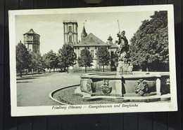 AK Von FRIEDBERG (Hessen) Mit Georgsbrunnen Und Bergkirche Vom 31.7.1926 Mit 5 Pf Reichsadler Nach Wismar Knr: 356 - Friedberg