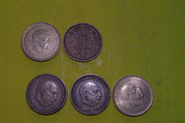 P1-043 Money Monnaie Coin Espana Espagne Spain Espanha Spanien Spagna Spanje Hiszpania Franco 1966 1953 Lot 5 Pieces - Otros & Sin Clasificación