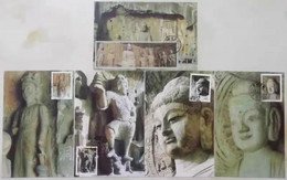 China Maximum Card，1993-13 First Day Stamp Of Longmen Grottoes In Luoyang，5 Pcs - Cartes-maximum