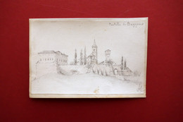 Disegno Originale A. Campi Castello Di Bazzano Siglato Seconda Metà Ottocento - Dessins