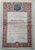 17827 " REGNO D'ITALIA-DIPLOMA DI LICENZA SCUOLA SECONDARIA-16/9/1942 " - Diploma & School Reports