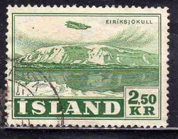 ISLANDA ICELAND ISLANDE 1952 AIR POST MAIL AIRMAL POSTA AEREA VIEWS EIRIKSJOKULL 2.50k USED USATO OBLITERE' - Poste Aérienne