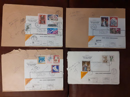 4 Enveloppes Office Des émissions De Timbres-Poste Principauté Monaco 1968-1969-1970 Affranchissements Philatéliques - Lettres & Documents