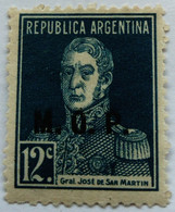 Argentine Argentina 1923 San Martin Surchargé Overprinted M.O.P. Service Servicio Yvert S220(A) * MH - Oficiales