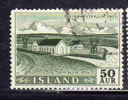 ISLANDA ICELAND ISLANDE 1956 WATERFALLS ELLIDAR POWER PLANT 50a USED USATO OBLITERE' - Luchtpost