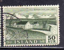 ISLANDA ICELAND ISLANDE 1956 WATERFALLS ELLIDAR POWER PLANT 50a USED USATO OBLITERE' - Posta Aerea