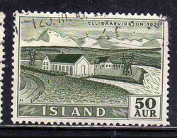 ISLANDA ICELAND ISLANDE 1956 WATERFALLS ELLIDAR POWER PLANT 50a USED USATO OBLITERE' - Posta Aerea