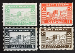 1939 - Turkey Turkish Hatay  State - Castles - 4 Stamps - New  -( Mint Hinged) - 1934-39 Sandjak Alexandrette & Hatay