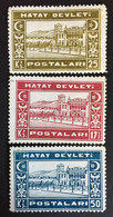 1939 - Turkey Turkish Hatay  State - Post Office Antioch - 3 Stamps - New  -( Mint Hinged) - 1934-39 Sandschak Alexandrette & Hatay