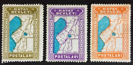 1939 - Turkey Turkish Hatay  State - Map Of Hatay - 3 Stamps - New  -( Mint Hinged) - 1934-39 Sandschak Alexandrette & Hatay