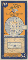 Pneu Michelin 79: Bordeaux - Montauban (Vintage Map 1930s/1940s) - Cartes Routières