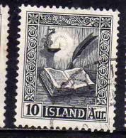 ISLANDA ICELAND ISLANDE 1953 REJKJABOK 10a USED USATO OBLITERE' - Oblitérés