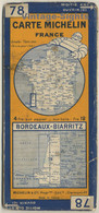 Carte Michelin 78: Bordeaux - Biarritz (Vintage Map 1920s) - Cartes Routières