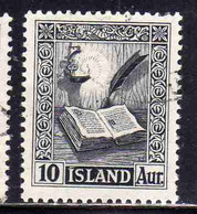 ISLANDA ICELAND ISLANDE 1953 REJKJABOK 10a USED USATO OBLITERE' - Oblitérés