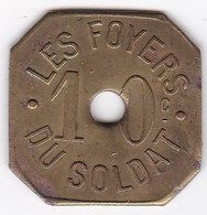 35 . Ille-et-Vilaine. Rennes. Les Foyers Du Soldat. 10 Centimes, En Laiton - Monedas / De Necesidad