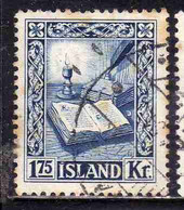 ISLANDA ICELAND ISLANDE 1953 REJKJABOK 1.75k USED USATO OBLITERE' - Usati