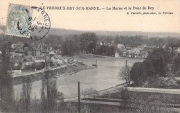 CPA - France - Le Perreux Bry Sur Marne - La Marne Et Le Pont De Bry - Oblitérée 1906 - Pont - Rivière - Village - Le Perreux Sur Marne