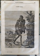 MAGASIN UNIVERSEL 1838. HOMME FOSSILE FOSSIL MAN (vierge Au Verso) PALEONTOLOGY PALEONTOLOGIE ZOO ANIMAL - 1800 - 1849