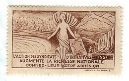 Ancienne Vignette ESSI Nationale "L'Action Des Syndicats D'Initiative Augmente La Richesse Nationale" Novelio - Tourisme (Vignettes)