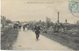 MARCHENOIR Route De BLOIS  (locomobile, Scène De Battage) - Marchenoir