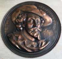 Grande Plaque Murale Décorative "Petrus Paulus Rubens" En Cuivre - Kupfer