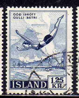 ISLANDA ICELAND ISLANDE 1955 ICELANDIC WRESTLING 1.25k USED USATO OBLITERE' - Usati