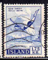 ISLANDA ICELAND ISLANDE 1955 ICELANDIC WRESTLING 1.25k USED USATO OBLITERE' - Oblitérés