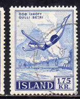 ISLANDA ICELAND ISLANDE 1955 ICELANDIC WRESTLING 1.25k USED USATO OBLITERE' - Oblitérés