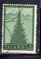 ISLANDA ICELAND ISLANDE 1957 EVERGREEN AND VOLCANOES 35a USED USATO OBLITERE' - Luchtpost