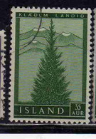 ISLANDA ICELAND ISLANDE 1957 EVERGREEN AND VOLCANOES 35a USED USATO OBLITERE' - Poste Aérienne