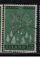 ISLANDA ICELAND ISLANDE 1957 EVERGREEN AND VOLCANOES BIRCH 70a USED USATO OBLITERE' - Luftpost