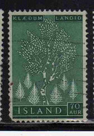 ISLANDA ICELAND ISLANDE 1957 EVERGREEN AND VOLCANOES BIRCH 70a USED USATO OBLITERE' - Luftpost