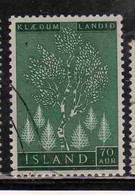 ISLANDA ICELAND ISLANDE 1957 EVERGREEN AND VOLCANOES BIRCH 70a USED USATO OBLITERE' - Luchtpost