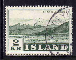 ISLANDA ICELAND ISLANDE 1957 GLACIERS SNAEFELLSJOKULL 2k USED USATO OBLITERE' - Poste Aérienne