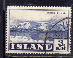 ISLANDA ICELAND ISLANDE 1957 GLACIERS ERIKSJOKULL 3k USED USATO OBLITERE' - Oblitérés