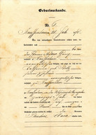 Geburtsurkunde.certificat De Naissance.Kauffenheim 22 Avril 1886.Alsace Allemande Annexée. - Birth & Baptism