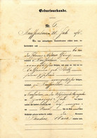 Geburtsurkunde.certificat De Naissance.Kauffenheim 22 Avril 1886.Alsace Allemande Annexée. - Naissance & Baptême