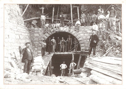 Chemin De Fer Construction Grand Tunnel Octobre 1907 CPM - Opere D'Arte